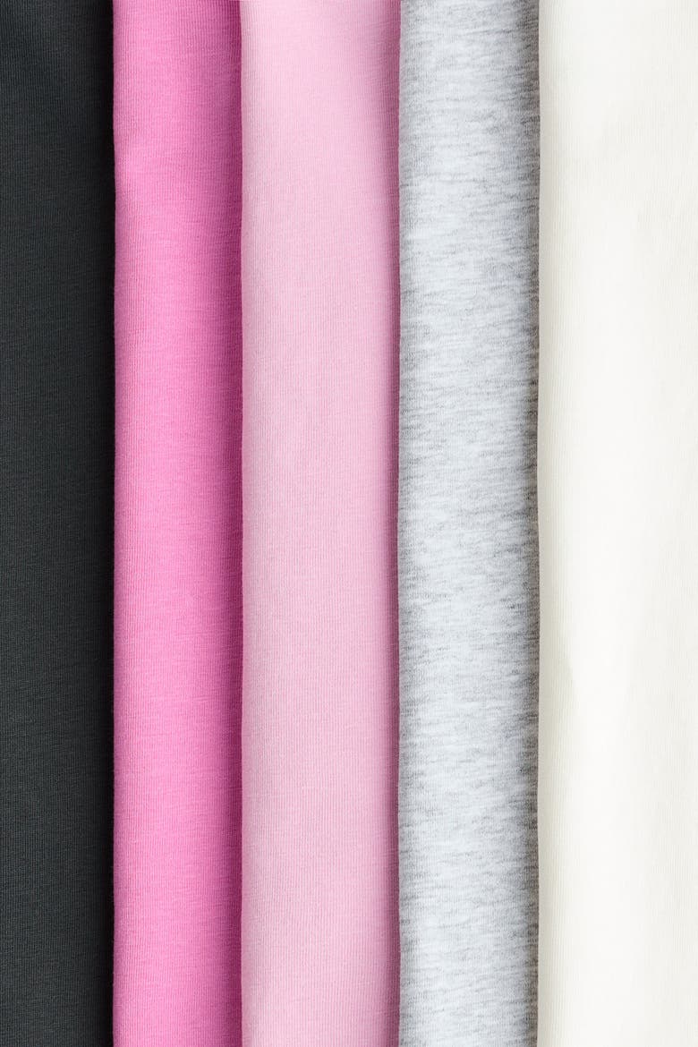 5-pack Jersey Vest Tops, Alternate, color, Pink/cream/dark gray