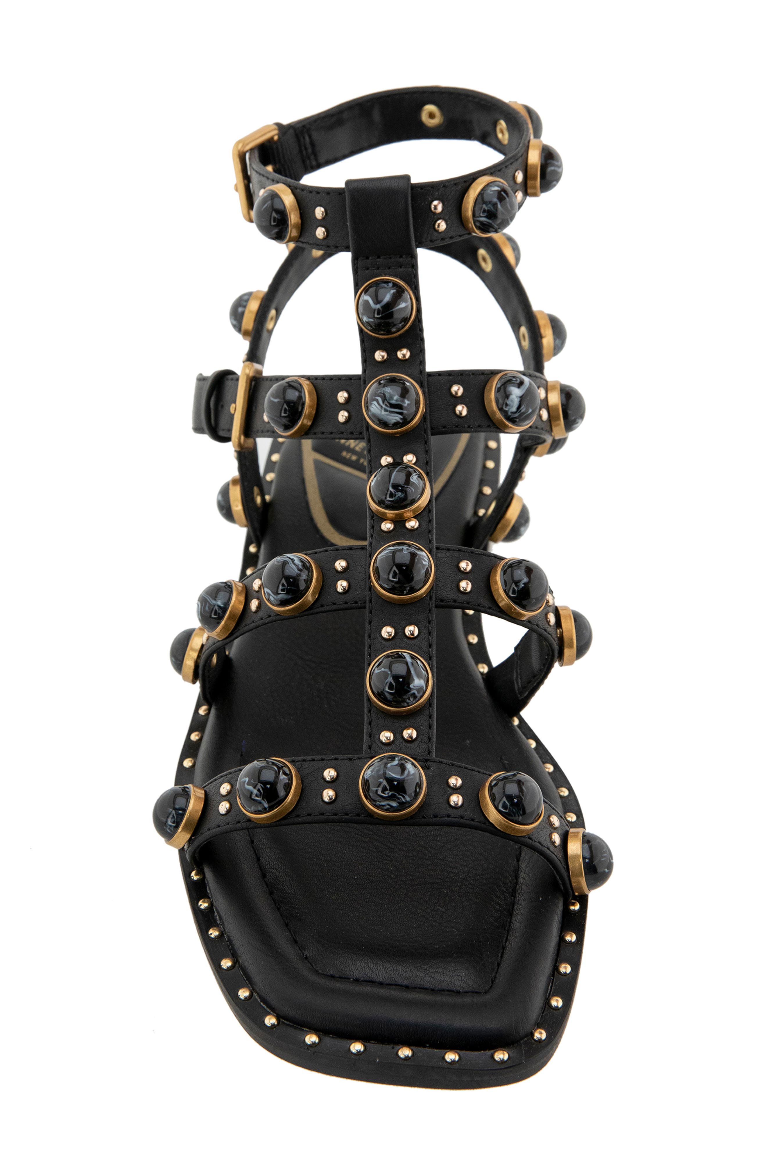 Kenneth Cole Ruby Stones Ankle Strap Sandal, Alternate, color, Black