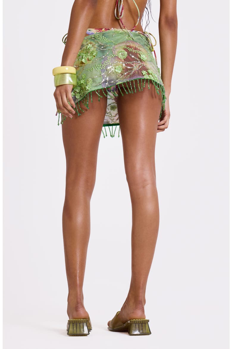 Melona Embellished Wrap Miniskirt, Alternate, color, GREEN