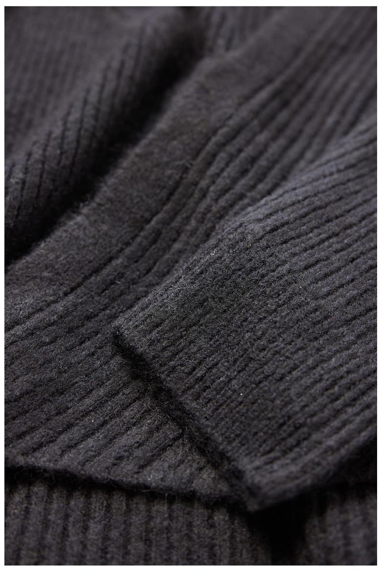 Rib Maternity/Nursing Wrap Sweater, Alternate, color, BLACK