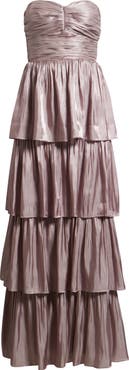 Lulus Bella Tiered Strapless Gown