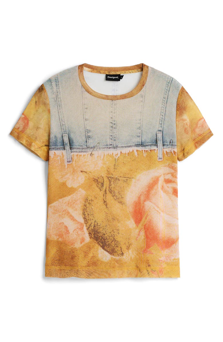 Desigual Patchwork Pattern T-Shirt, Alternate, color,