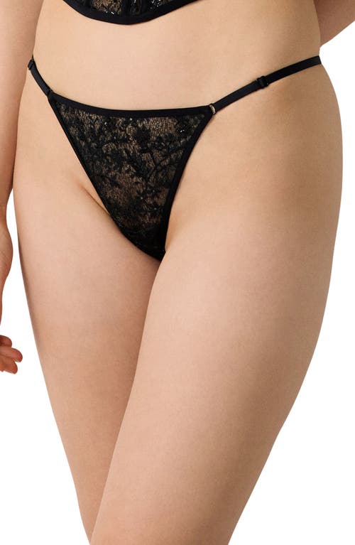 Etam Inattendue Lace Thong In Black