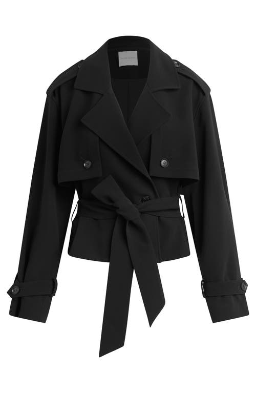 Favorite Daughter The Charles Crop Trench Coat In Black