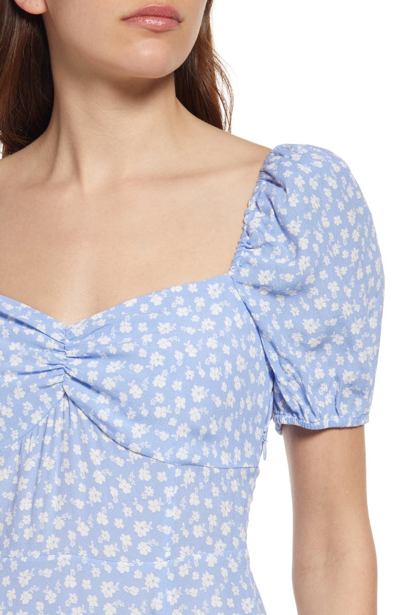 & Other Stories Floral Print Puff Sleeve Midi Dress, Alternate, color,