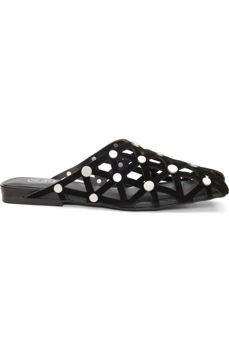 Ash Bone Studded Cutout Slide Sandal, Alternate, color, Black