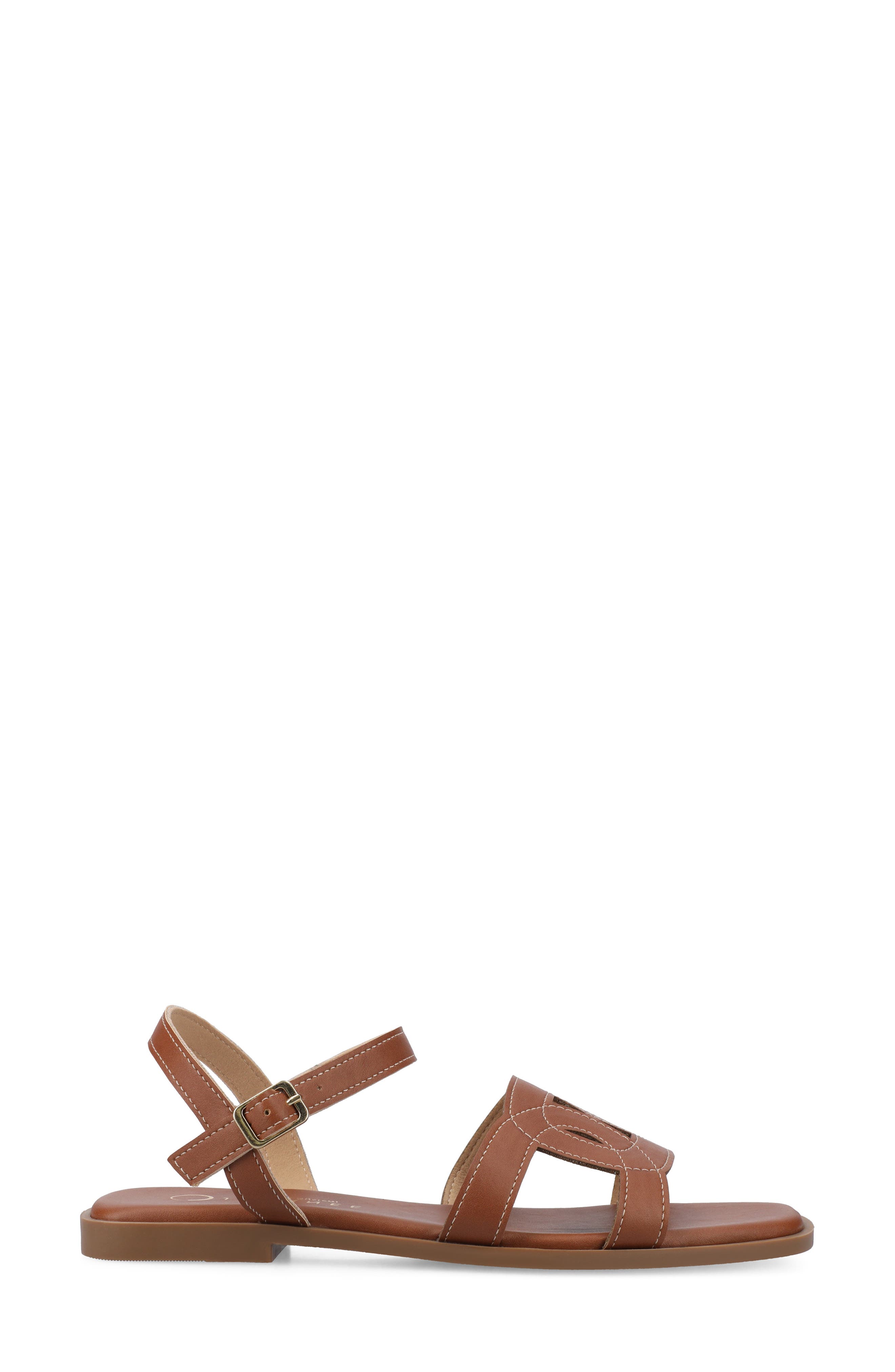 Journee Collection Bridey Sandal, Alternate, color, Cognac
