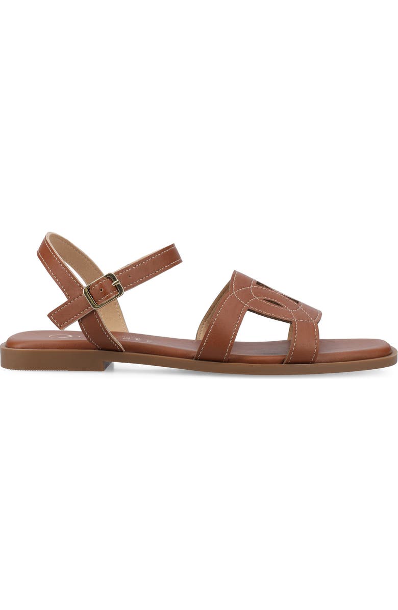 Journee Collection Bridey Sandal, Alternate, color, Cognac