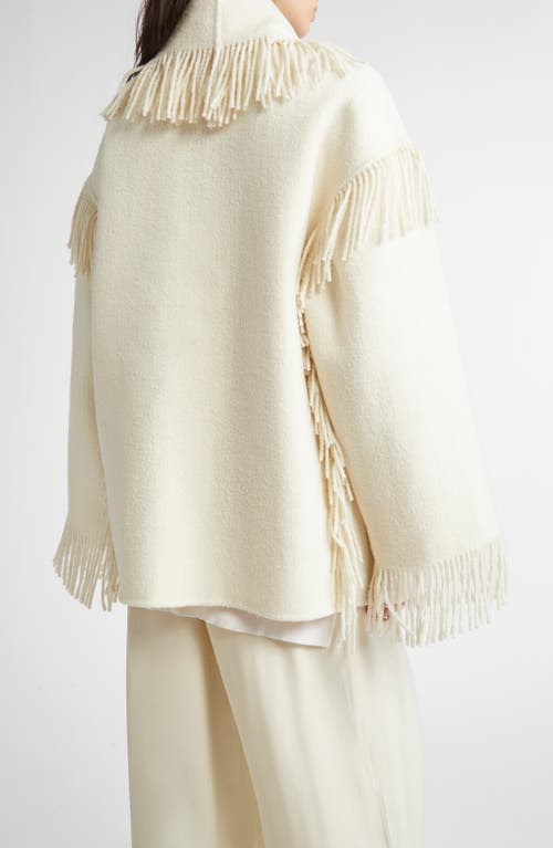 Totême Toteme Double Face Wool Blend Scarf Jacket In Neutral
