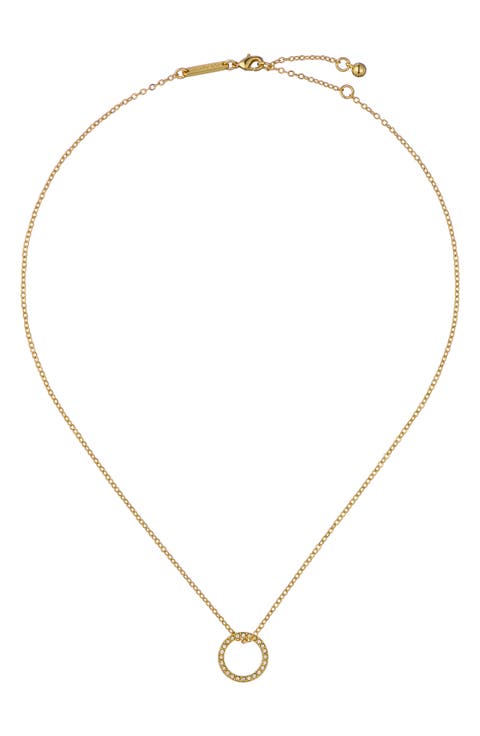 Heri Crystal Hoop Pendant Necklace