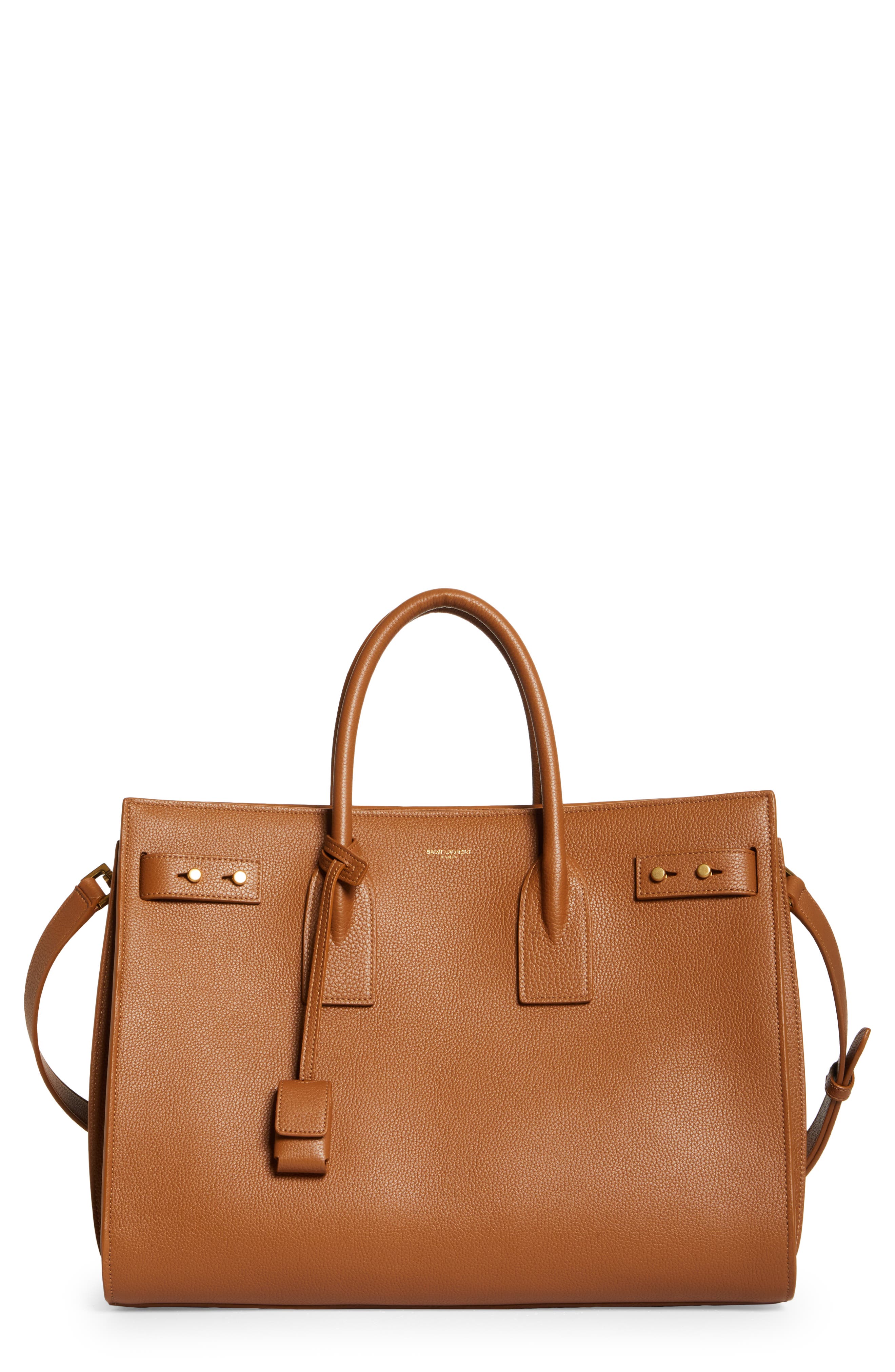 Saint Laurent Medium Sac de Jour Leather Top Handle Bag, Main, color, 