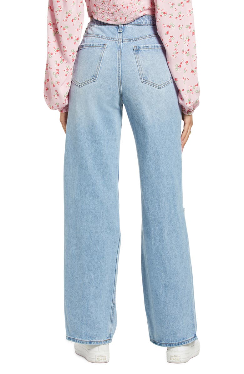 BP. Ripped Nonstretch Wide Leg Jeans, Alternate, color,