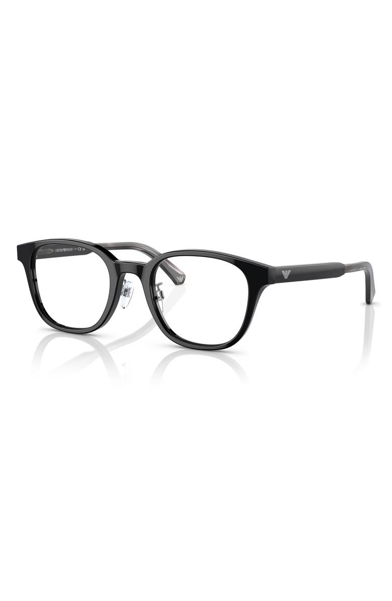Emporio Armani 49mm Phantos Optical Glasses, Alternate, color, Black / Demo Lens
