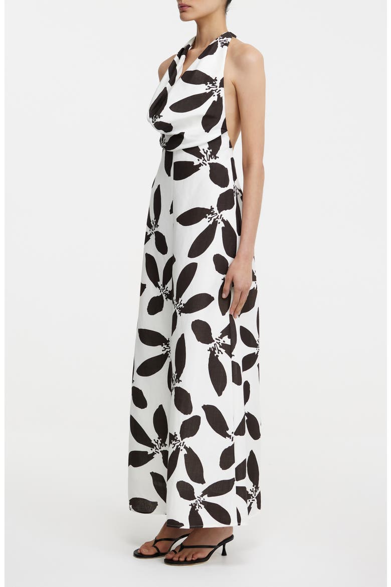 Jennifer Print Halter Maxi Dress, Alternate, color, CREAM BLOSSOM