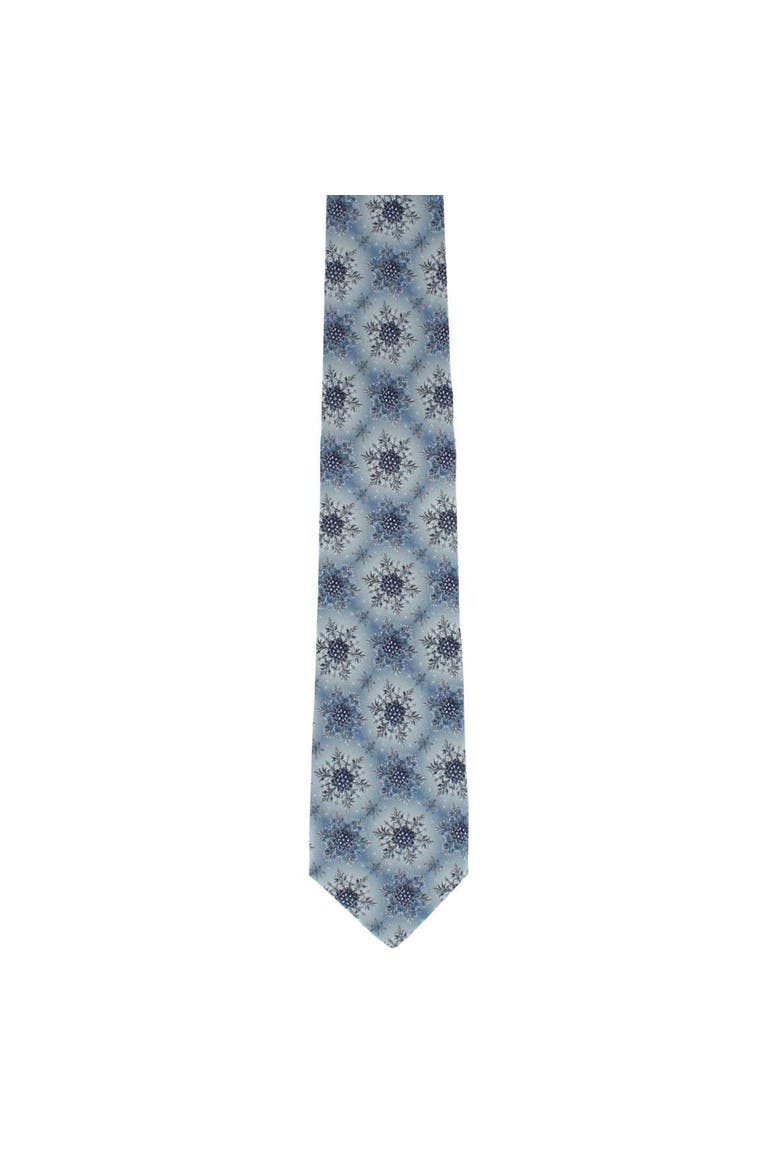 Big and Tall Clarence The Classy Snowflake Silk Holiday Necktie, Alternate, color, Light Blue