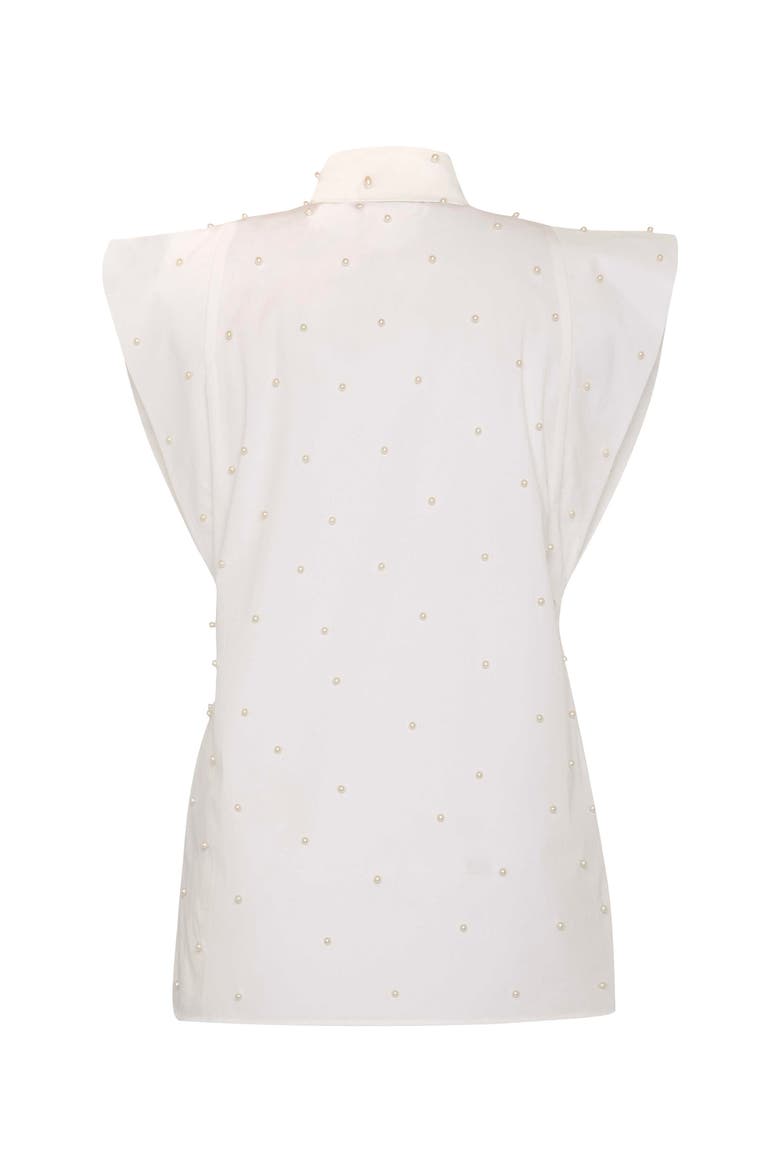 Astraea Embellished Sleeveless Shirt, Alternate, color, White / Pearl
