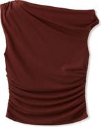 MANGO Asymmetric Ruched Top
