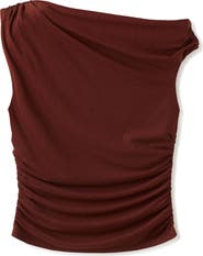 MANGO Asymmetric Ruched Top