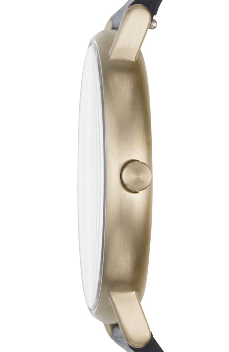 Skagen Signatur Leather Strap Watch, 40mm, Alternate, color, 