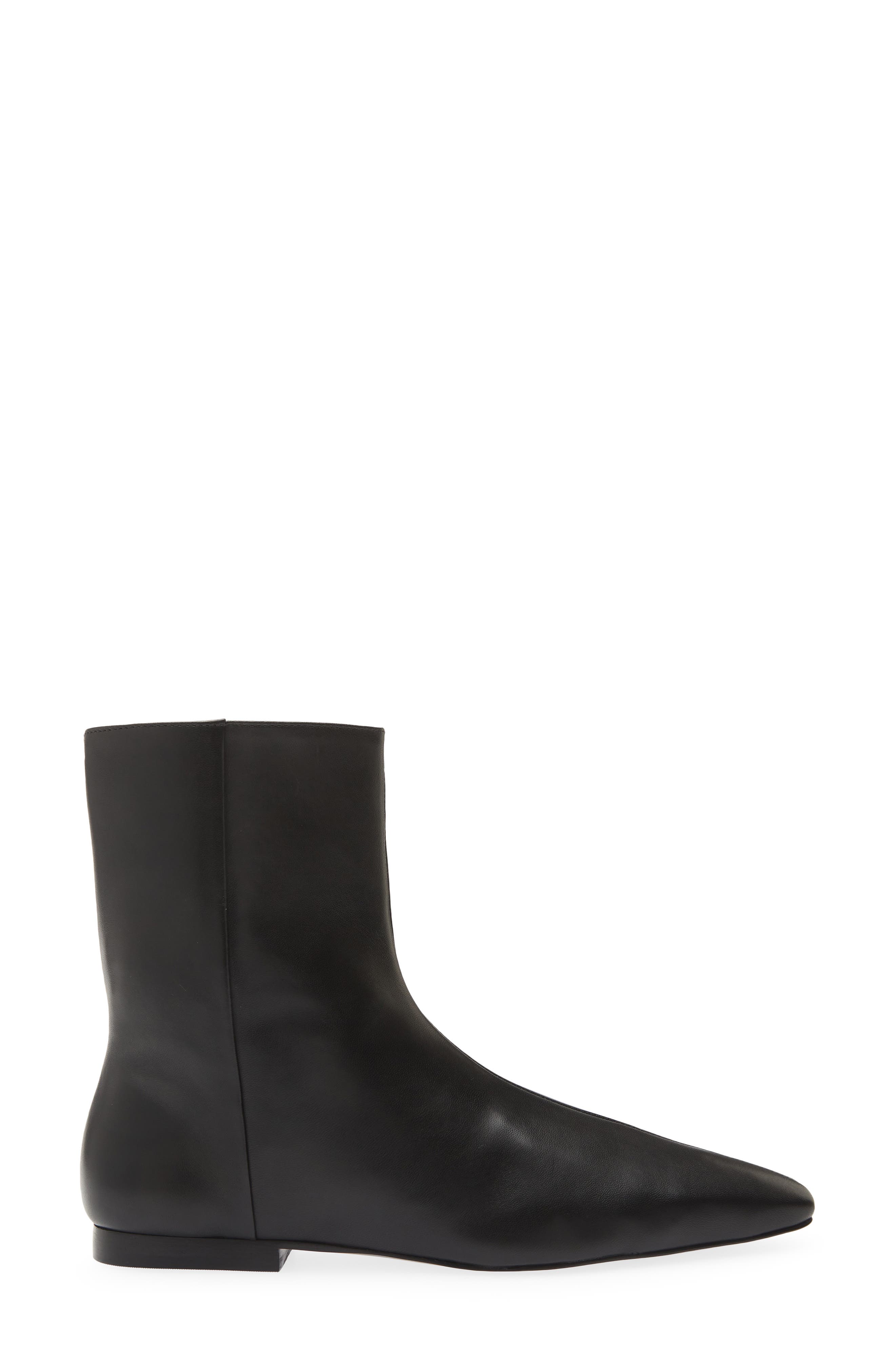 Remy Leather Flat Ankle Bootie, Alternate, color, BLACK LEATHER