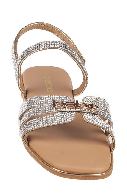 Bebe Rhinestone Slingback Sandal In Beige
