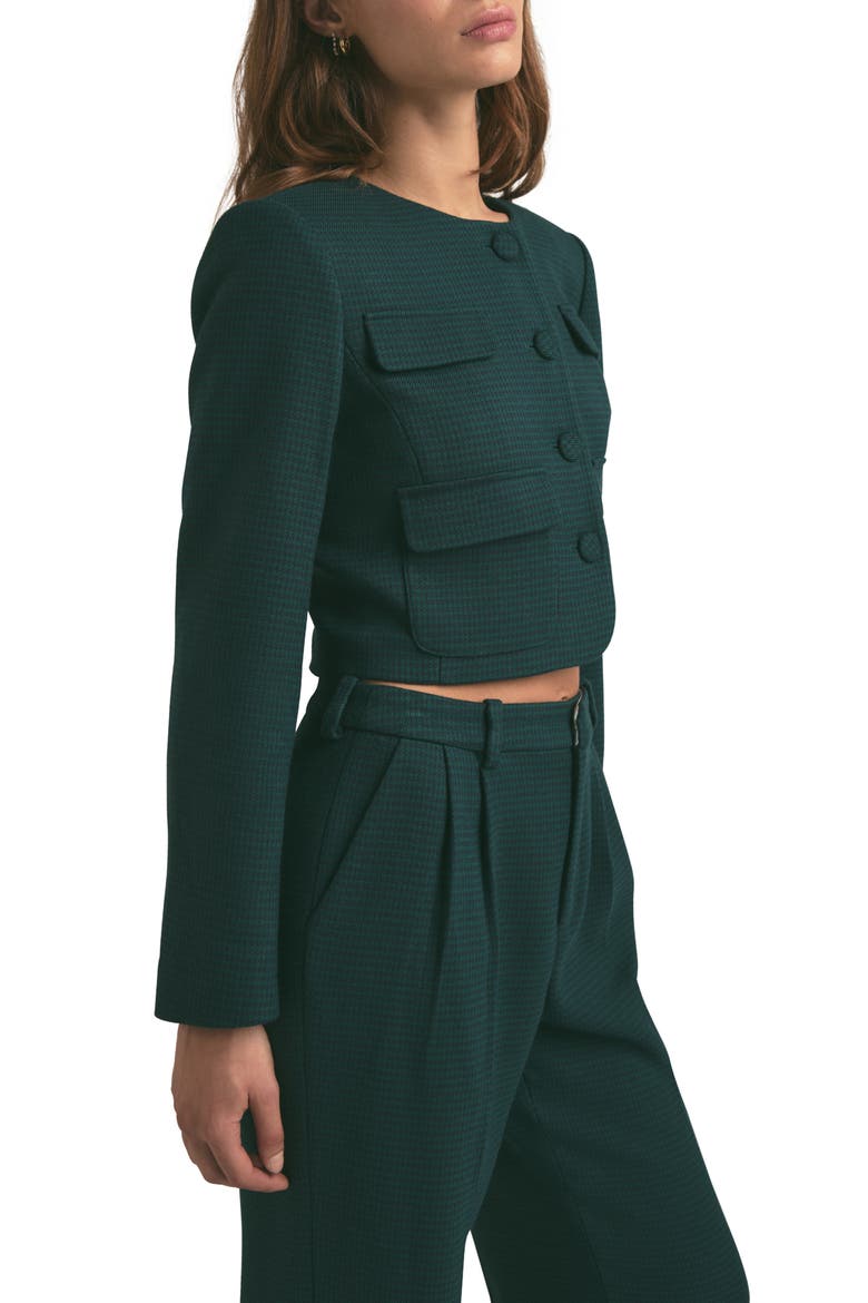The Emily Houndstooth Crop Jacket, Alternate, color, JUNIPER HOUNDSTOOT