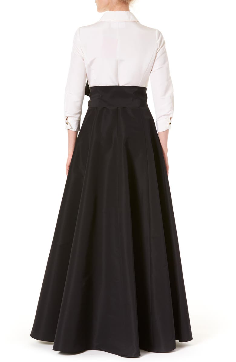 Carolina Herrera Icon Two-Tone Taffeta Trench Gown, Alternate, color, 