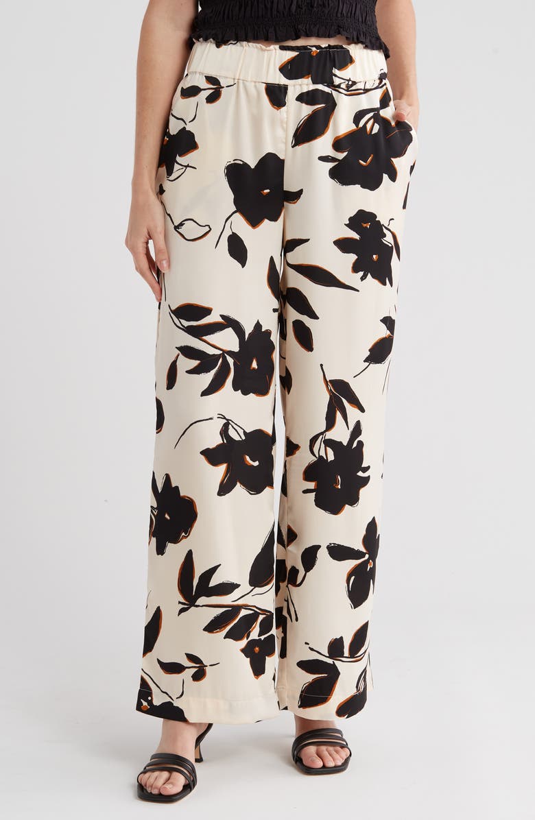 PHILOSOPHY BY RPUBLIC CLOTHING Floral Wide Leg Pull-On Pants, Main, color,