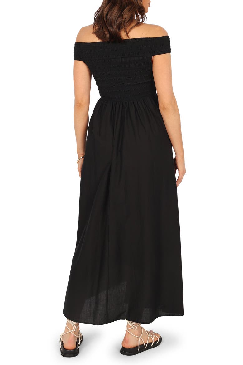 Tessa Off the Shoulder Maxi Dress, Alternate, color, BLACK