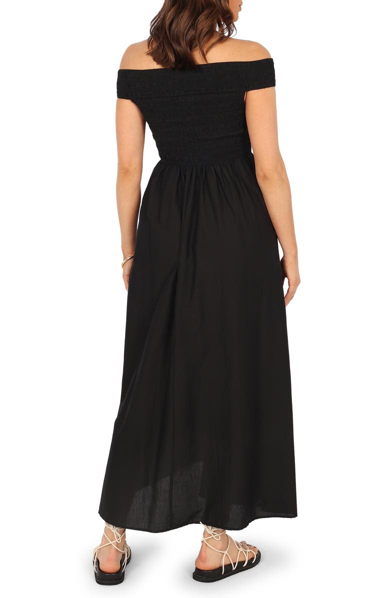 Petal & Pup Tessa Off the Shoulder Maxi Dress, Alternate, color, Black