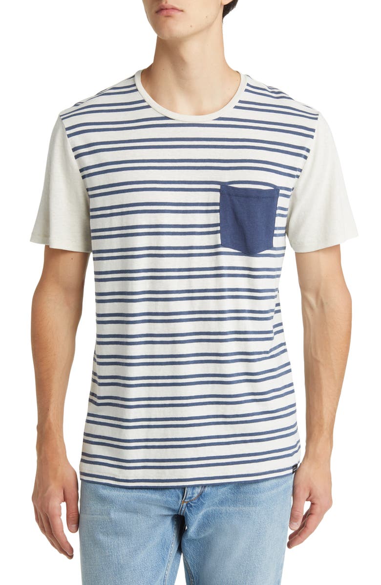 Rails Valencia Stripe Hemp & Organic Cotton Pocket T-Shirt, Main, color, 