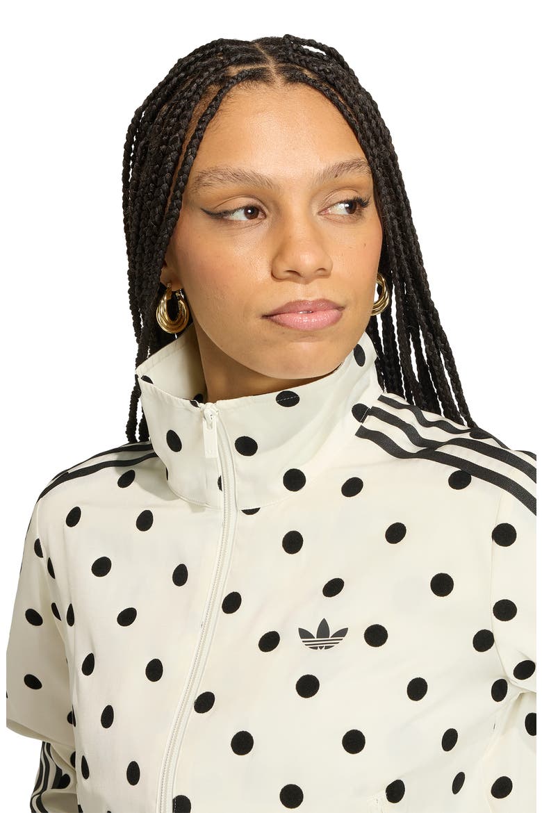 Firebird Polka Dot Satin Track Jacket, Alternate, color, OWHITE