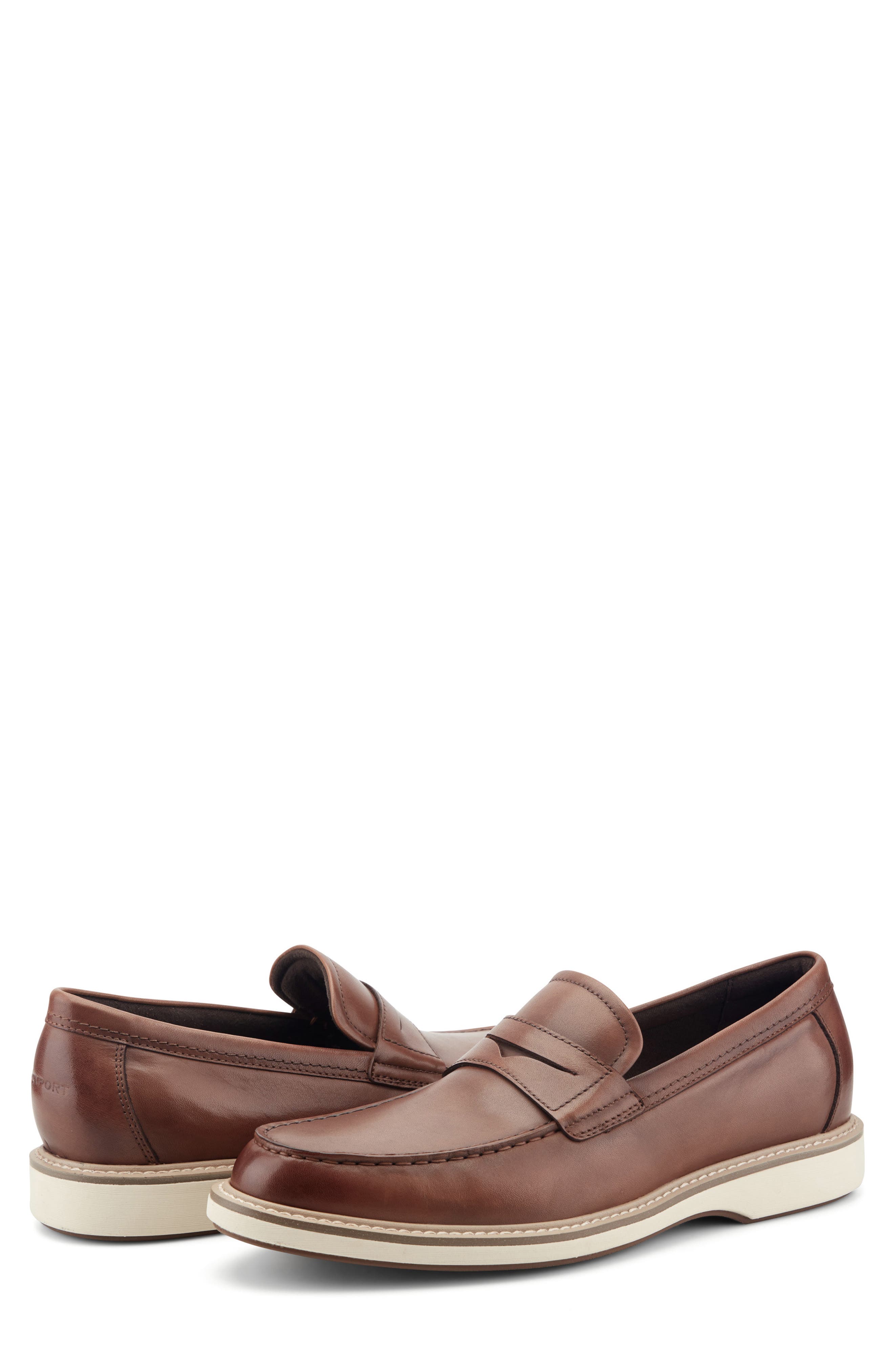 Ledger Leather Penny Loafer, Alternate, color, DARK NATURAL 120