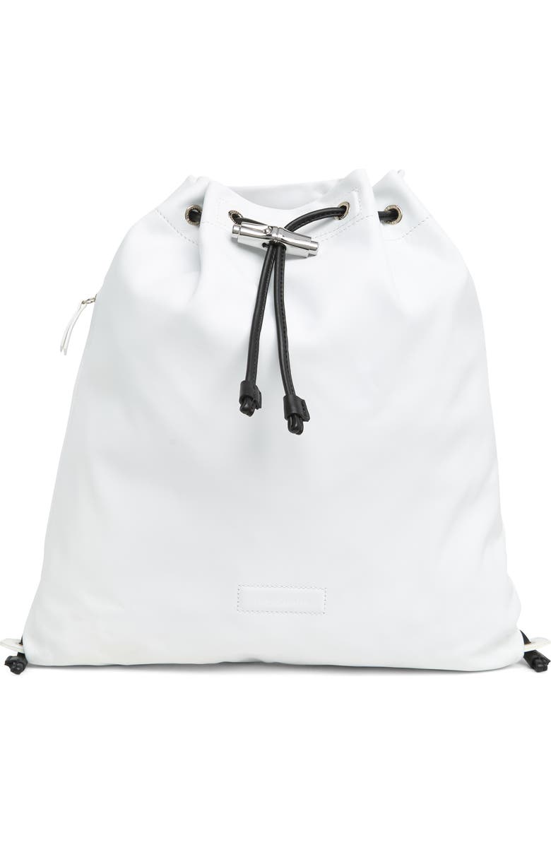 Longchamp Recycled Drawstring Backpack, Main, color, White