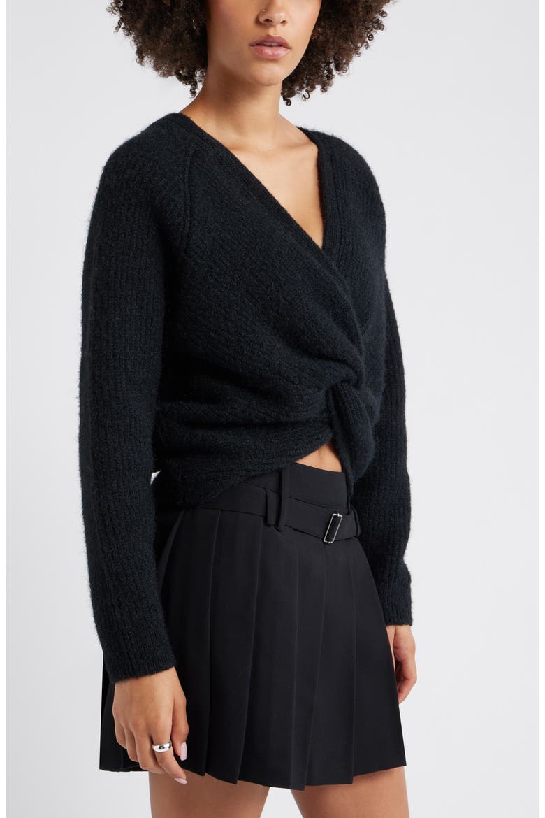 Twist Reversible Sweater, Alternate, color, BLACK