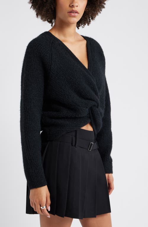 Open Edit Twist Reversible Sweater In Black