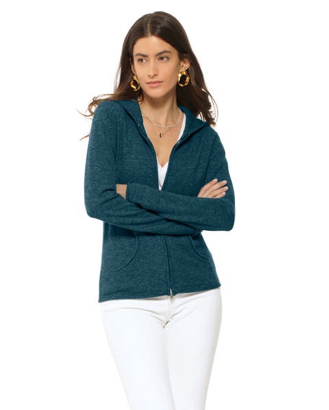Pure Cashmere Double Zip Hoodie Sweater