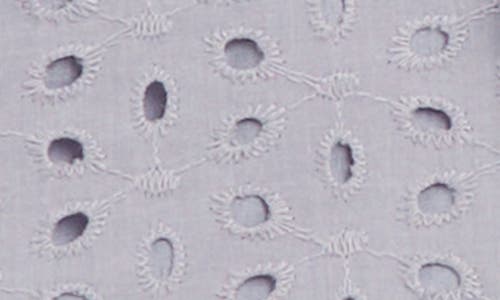 7 For All Mankind Cotton Eyelet Top & Denim Shorts Set In Lavender Mist