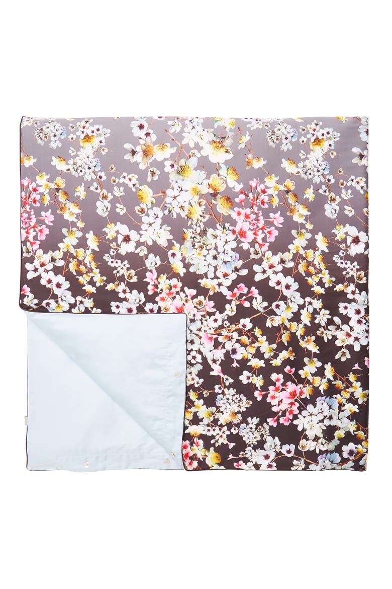 Jasmine Duvet Cover & Sham Set, Alternate, color, BLACK