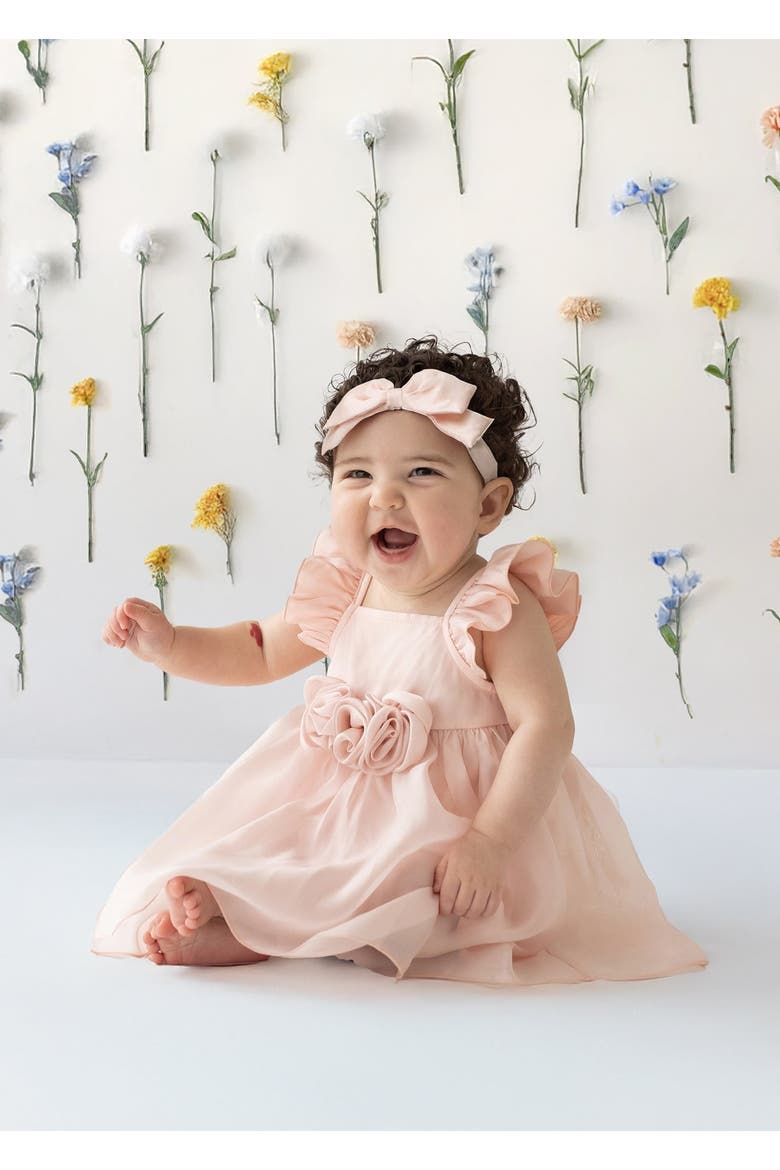 Sweet Peony Pink Flutter Sleeve Dress, Alternate, color, Pink