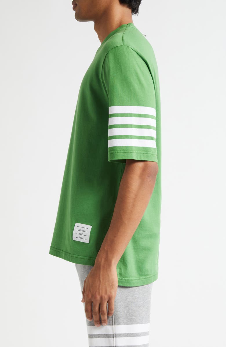 Thom Browne 4-Bar Cotton Jersey T-Shirt, Alternate, color, Green