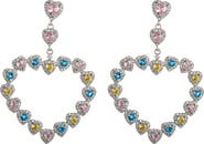 EYE CANDY LOS ANGELES Chiara Cubic Zirconia Heart Drop Earrings