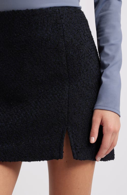 Open Edit Tweed Miniskirt In Navy Blazer