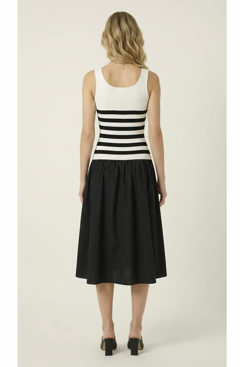 Striped Knit Tank Contrast Dress, Alternate, color, Black / White Stripes