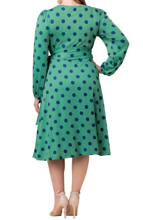 Kiyonna Soicialite Sweetheart Neck Wrap Dress In Green