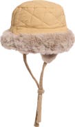 Nanette Lepore Reversible Faux Fur Quilted Bucket Hat