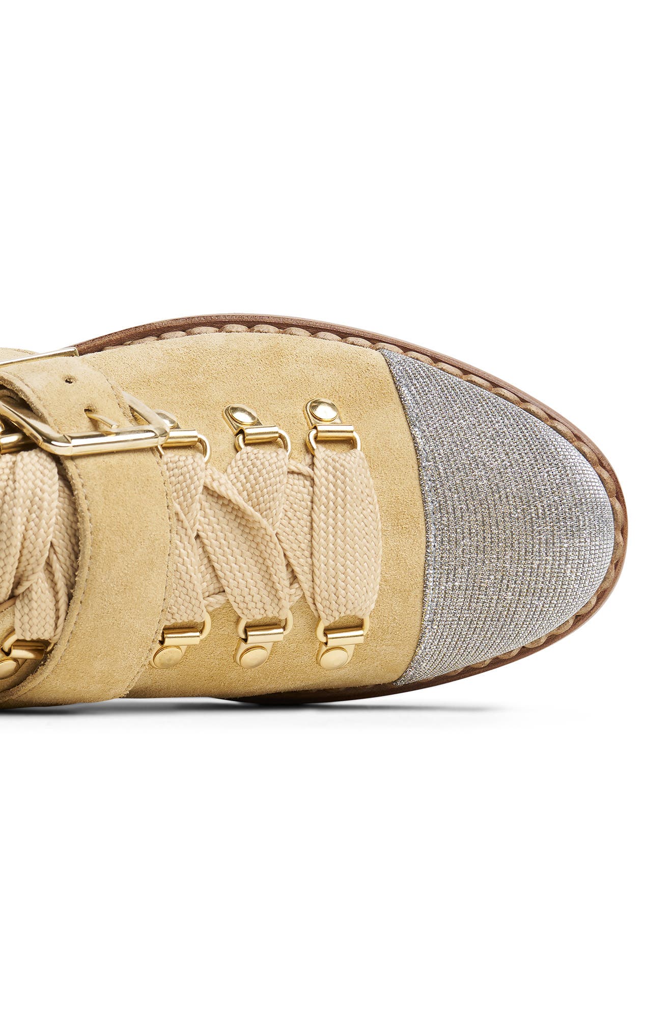 The Office of Angela Scott Mr. Logan Cap Toe Oxford, Alternate, color, Tan Metallic