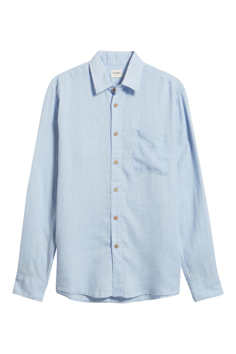 Lyocell Button-Up Shirt, Alternate, color, BLUE