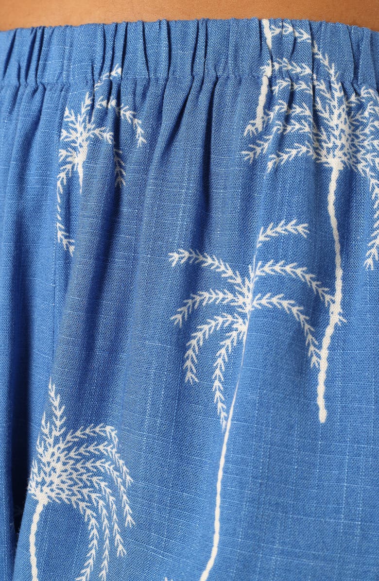 Petal & Pup Amira Print Shorts, Alternate, color, Blue Palm Print