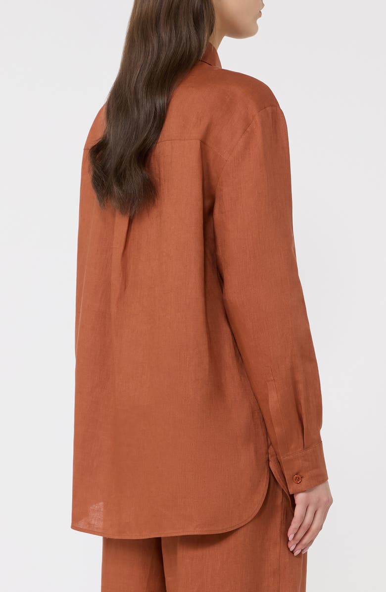 MM by Max Mara Linen Shirt, Alternate, color, Rust